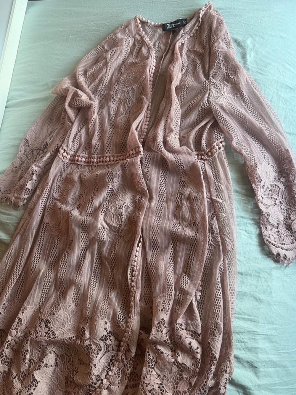 Miss Chievous Dusty Rose Lace Kimono